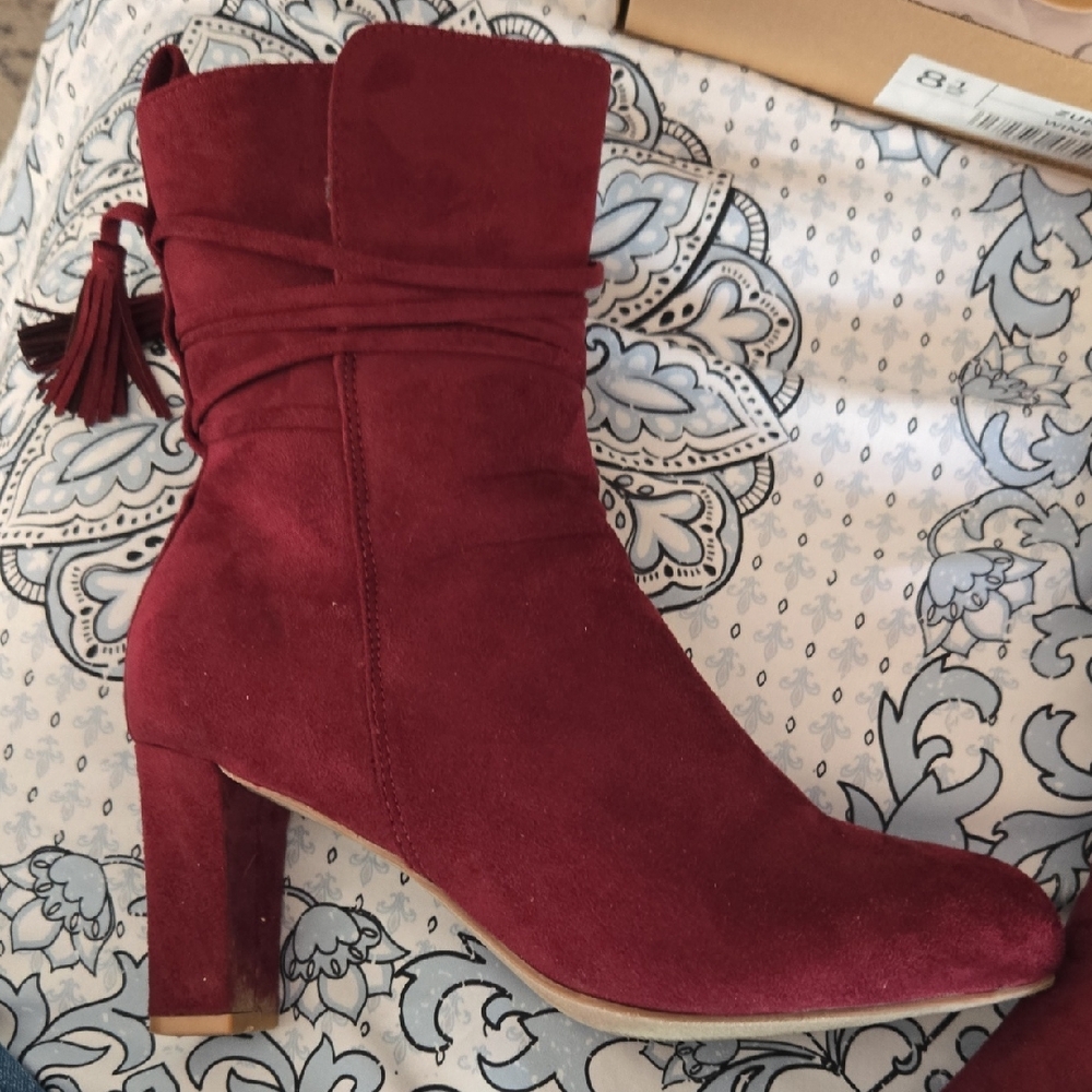Journee Collection Burgundy Heeled Boots